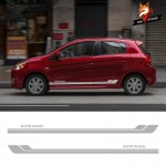 2 PCS Car Auto Sport Styling Vinyl Car Sticker Vinyl Sport Car Side Skirt Stickers Decals Car Styling for Mitsubishi Mirage